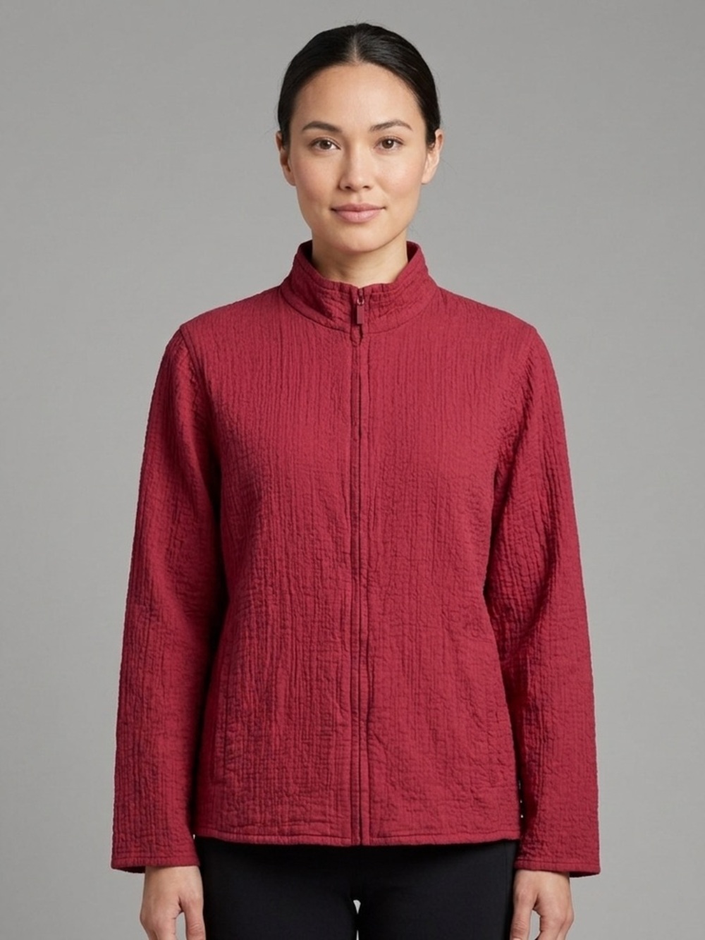 - Eileen Fisher‎ Textured Zip-Up Jacket
